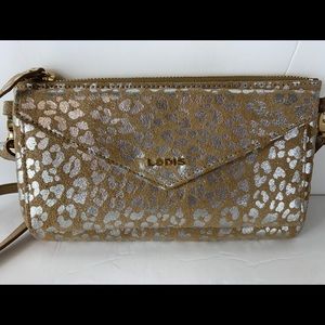Lodis silver and gold cross over bag